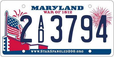 MD license plate 2AD3794