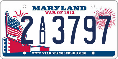 MD license plate 2AD3797