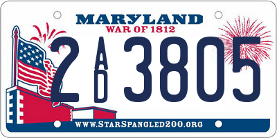 MD license plate 2AD3805