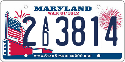 MD license plate 2AD3814