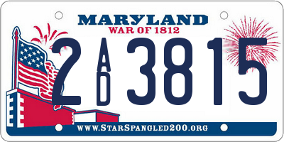 MD license plate 2AD3815