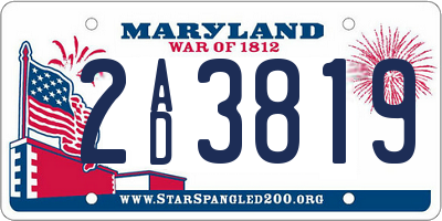 MD license plate 2AD3819