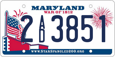 MD license plate 2AD3851