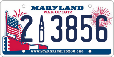 MD license plate 2AD3856
