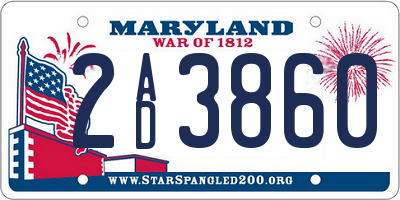 MD license plate 2AD3860