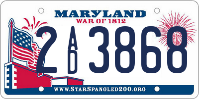 MD license plate 2AD3868
