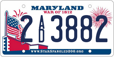 MD license plate 2AD3882