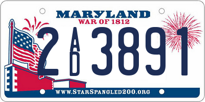 MD license plate 2AD3891