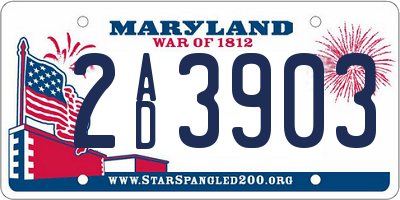 MD license plate 2AD3903