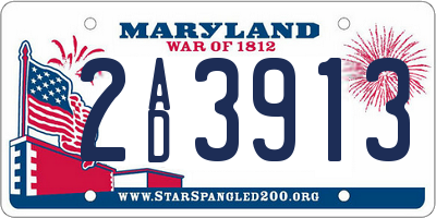 MD license plate 2AD3913