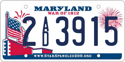 MD license plate 2AD3915