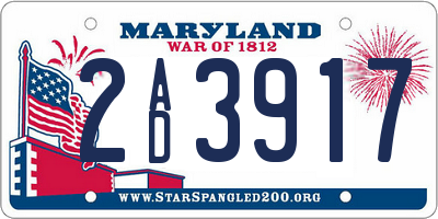 MD license plate 2AD3917