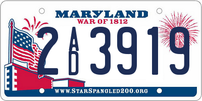 MD license plate 2AD3919