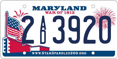 MD license plate 2AD3920