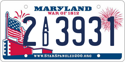 MD license plate 2AD3931