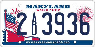 MD license plate 2AD3936