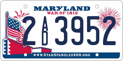 MD license plate 2AD3952