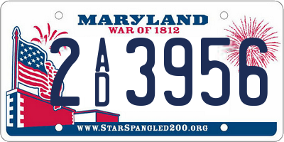 MD license plate 2AD3956