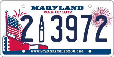 MD license plate 2AD3972