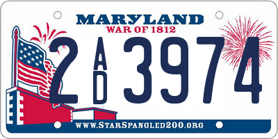 MD license plate 2AD3974