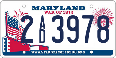 MD license plate 2AD3978