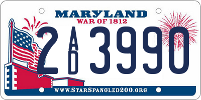 MD license plate 2AD3990