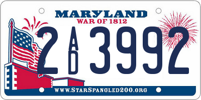 MD license plate 2AD3992
