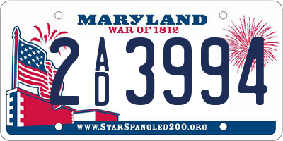 MD license plate 2AD3994