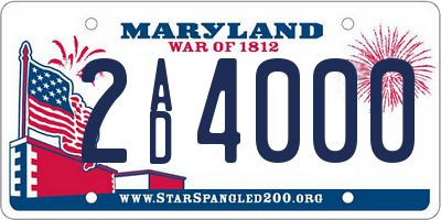 MD license plate 2AD4000