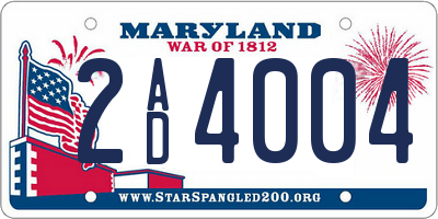 MD license plate 2AD4004