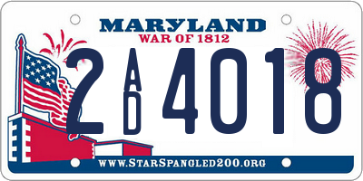 MD license plate 2AD4018