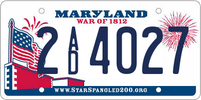 MD license plate 2AD4027