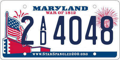MD license plate 2AD4048