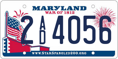 MD license plate 2AD4056