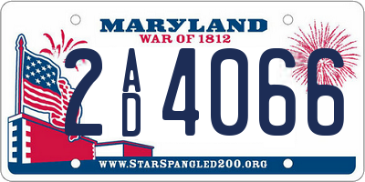 MD license plate 2AD4066