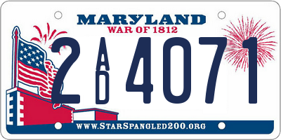 MD license plate 2AD4071
