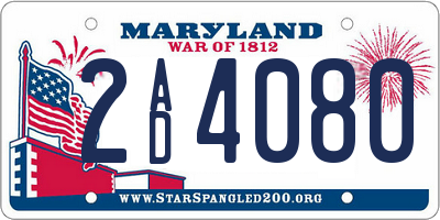 MD license plate 2AD4080