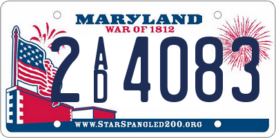 MD license plate 2AD4083