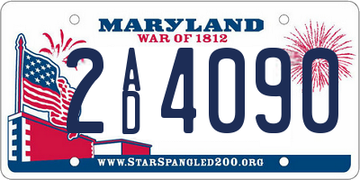 MD license plate 2AD4090