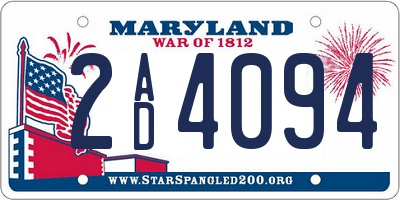 MD license plate 2AD4094
