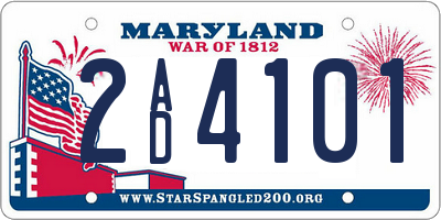 MD license plate 2AD4101