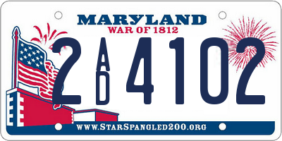 MD license plate 2AD4102