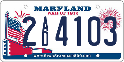 MD license plate 2AD4103