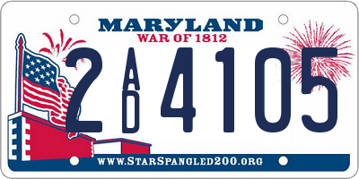 MD license plate 2AD4105