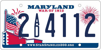 MD license plate 2AD4112