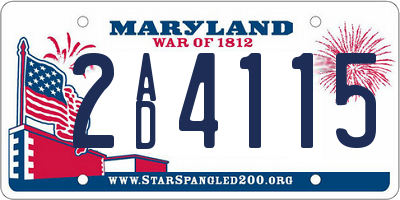 MD license plate 2AD4115