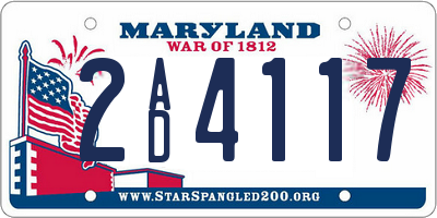 MD license plate 2AD4117