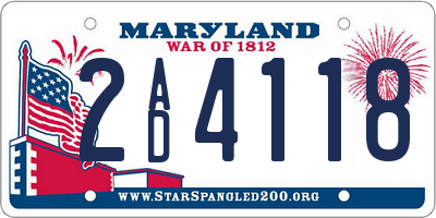 MD license plate 2AD4118