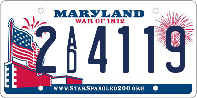 MD license plate 2AD4119