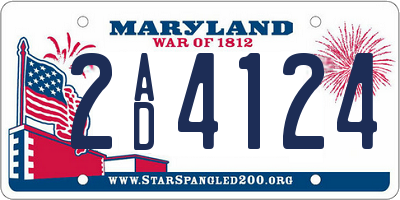 MD license plate 2AD4124